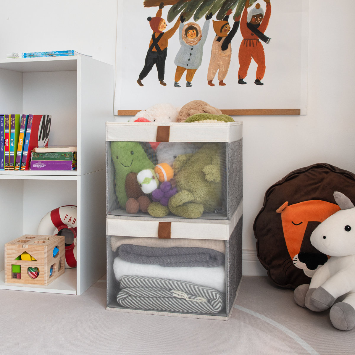 Rebrilliant Fabric Storage Bin set, Closet Decorative Baskets (Set of 3)